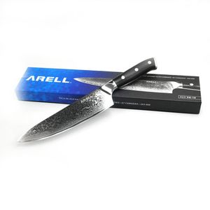 Faca Chef Arell 67 Camadas Aço Japonês Damasco VG-10 20cm