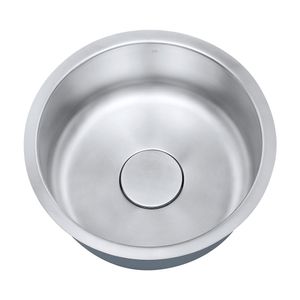 Cuba redonda de aço inox 1mm escovado C109 43.6x43.6x17.8cm