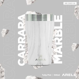 Copo Térmico Arell Inox a Vácuo 500ml Carrara Marble S/Tampa