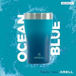 Copo Térmico Arell Inox a Vácuo 500ml Ocean Blue Sem Tampa