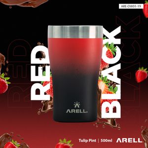 Copo Térmico Arell Inox a Vácuo 500ml Red Black Sem Tampa