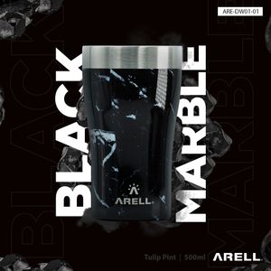 Copo Térmico Arell Inox a Vácuo 500ml Black Marble Sem Tampa