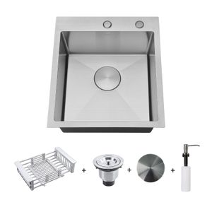 Cuba Pia Cozinha Gourmet Arell Aço Inox 40x40-DI Acessórios