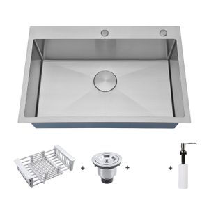 Cuba Pia Cozinha Gourmet Arell Aço Inox 70x40-DI Acessórios
