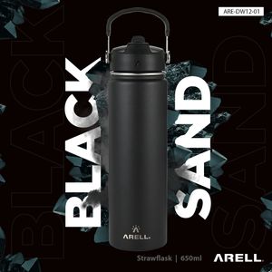 Garrafa Térmica Vácuo Straw Flask Arell 650ml  Blacksand