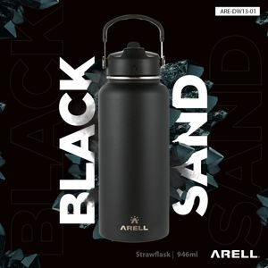 Garrafa Térmica Vácuo Straw Flask Arell 946ml  Blacksand