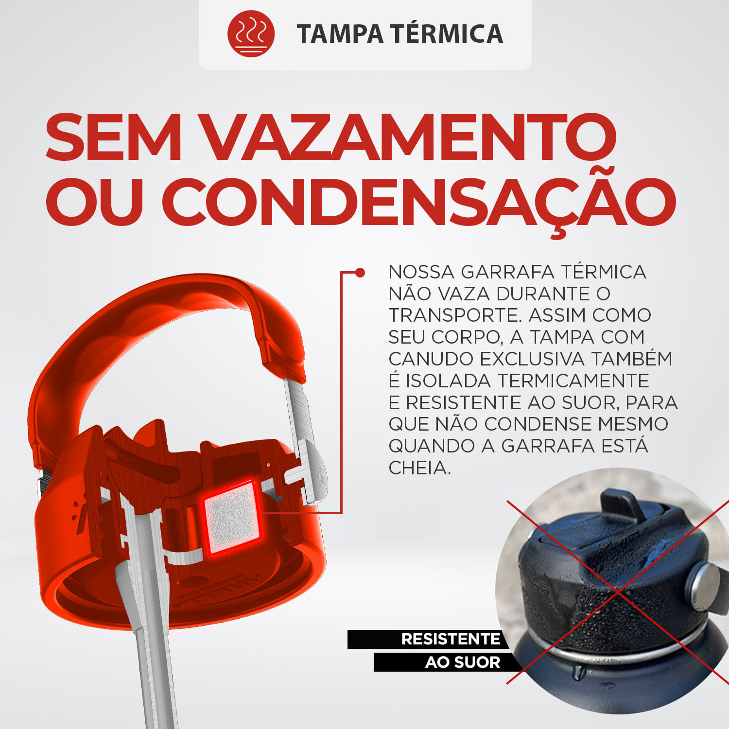 Tampa Térmica Flip Arell p/ Garrafas StrawFlask Fla02 - Arell